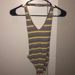 Urban Outfitters stripped halter bodysuit